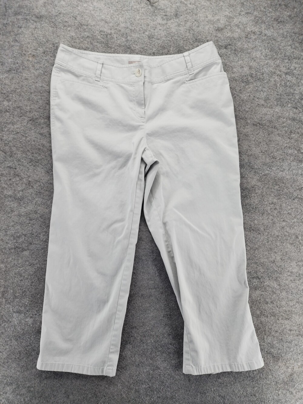 J Jill Pants Womens 14 Straight Leg Cropped Beige Mid Rise 34x23"